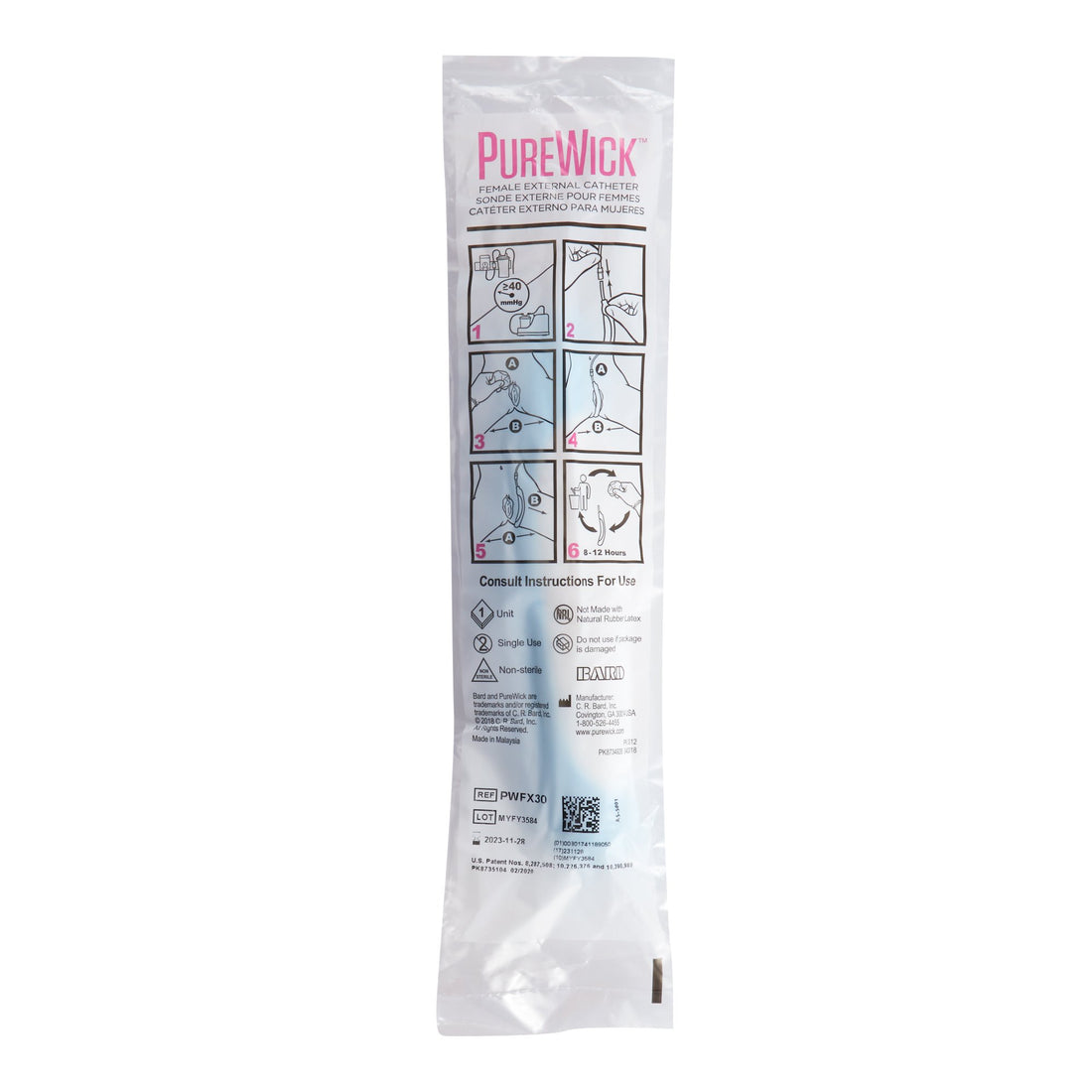 Female External Catheter PureWick™ 10 L X1.5 W Inch