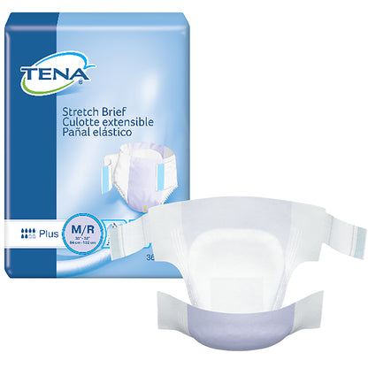 Incontinence Brief TENA® Stretch™ Plus Adult Unisex Disposable Moderate Absorbency