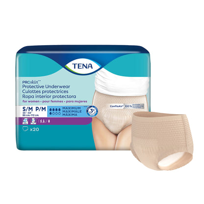 Absorbent Underwear TENA® ProSkin™ Protective Pull On with Tear Away Seams Adult Female Disposable Moderate Absorbency