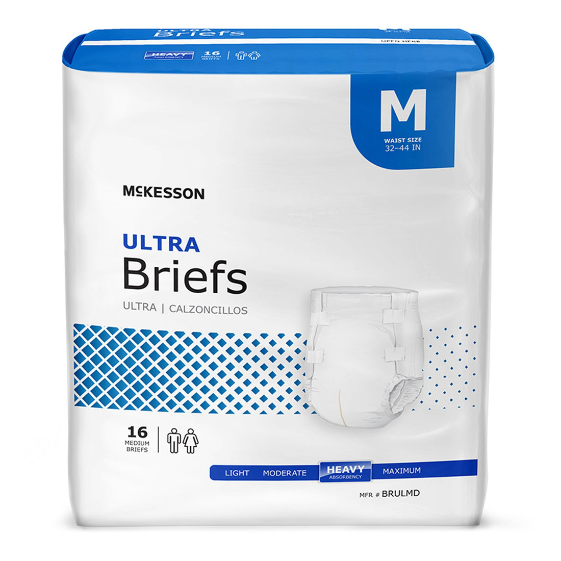 Incontinence Brief McKesson Ultra Adult Unisex Disposable Heavy Absorbency