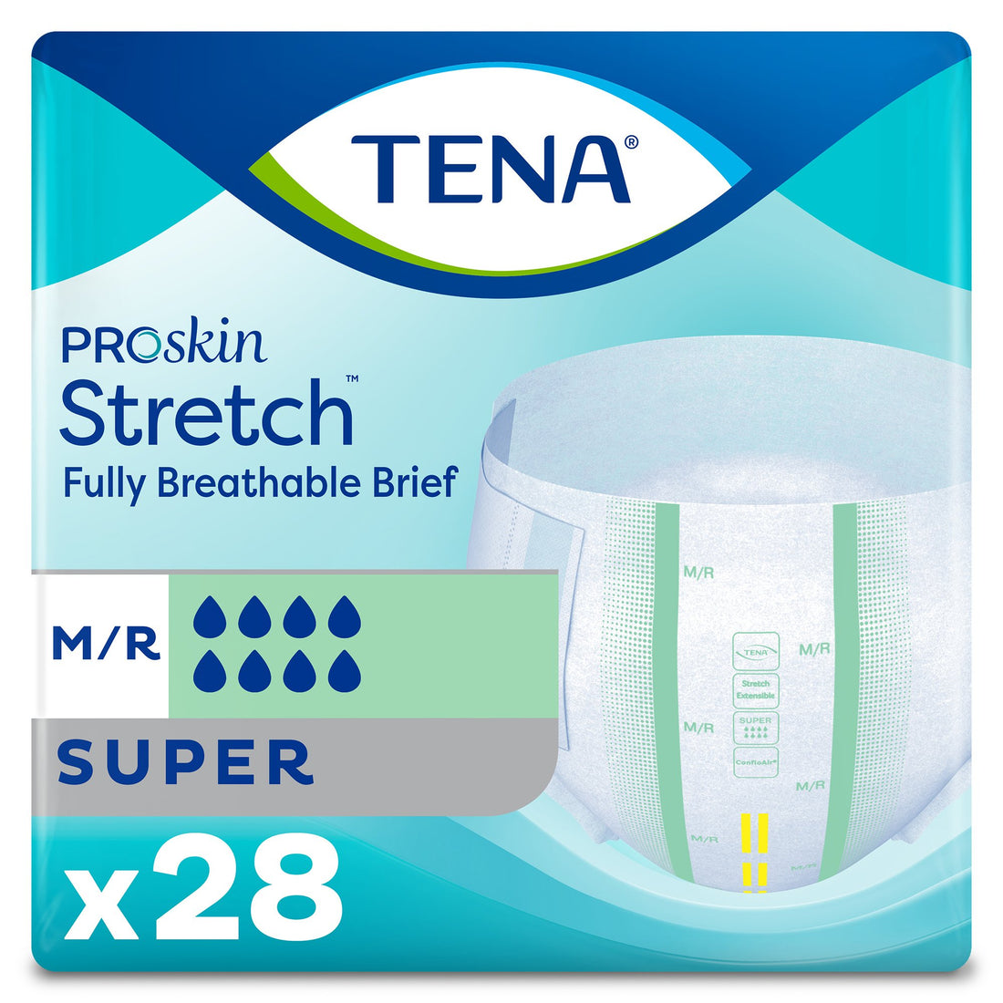 Incontinence Brief TENA ProSkin Stretch™ Super Adult Unisex Disposable Heavy Absorbency