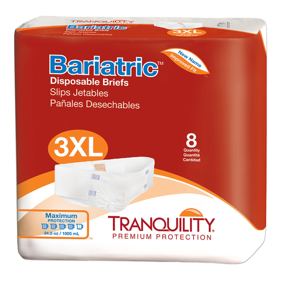 Incontinence Brief Tranquility® Bariatric Adult 3X-Large Unisex Disposable Heavy Absorbency