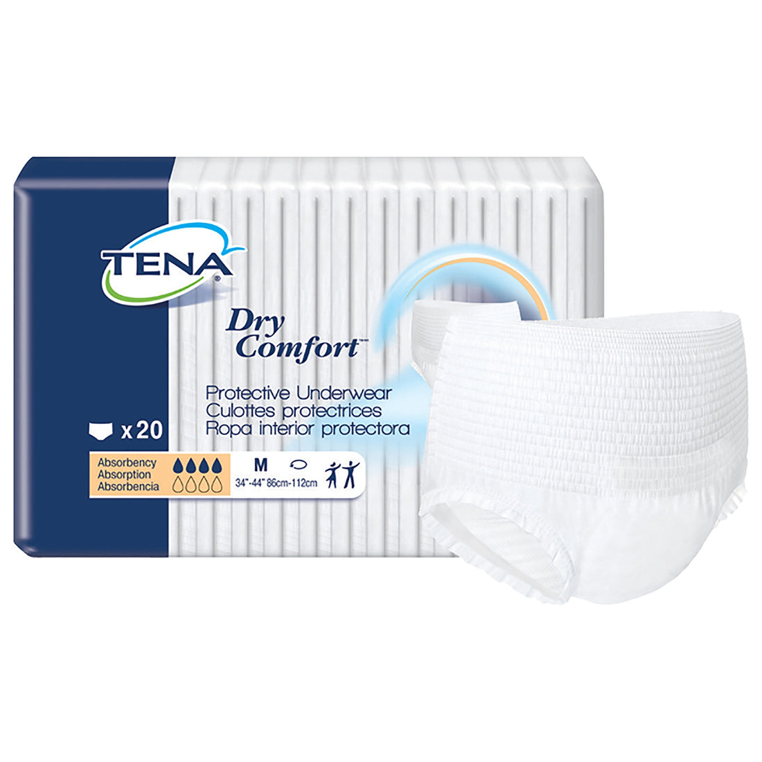 Absorbent Underwear TENA® Dry Comfort™ Pull On with Tear Away Seams Adult Unisex Disposable Moderate Absorbency