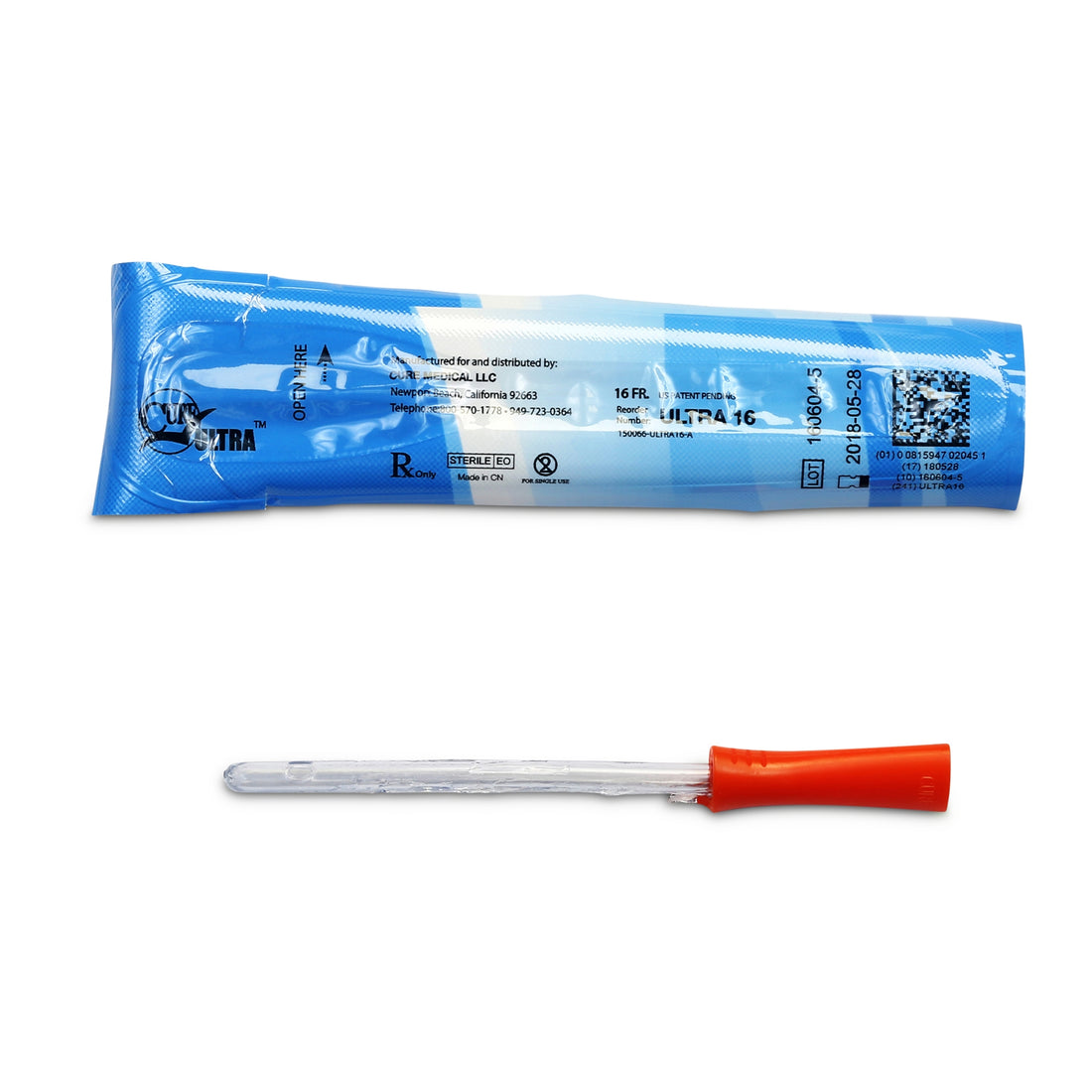 Urethral Catheter Cure Ultra® Straight Tip Lubricated PVC 6 Inch Length