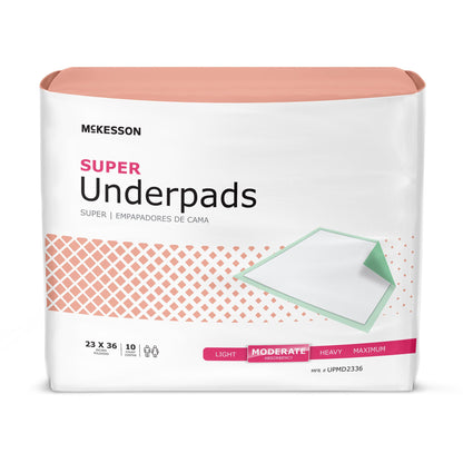 Disposable Underpad McKesson Super Fluff / Polymer Moderate Absorbency