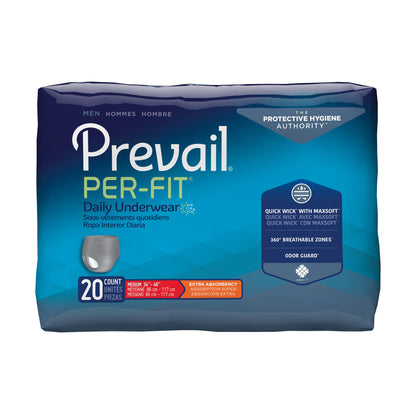 Absorbent Underwear Prevail® Per-Fit® Pull On with Tear Away Seams Adult Male Disposable Heavy Absorbency