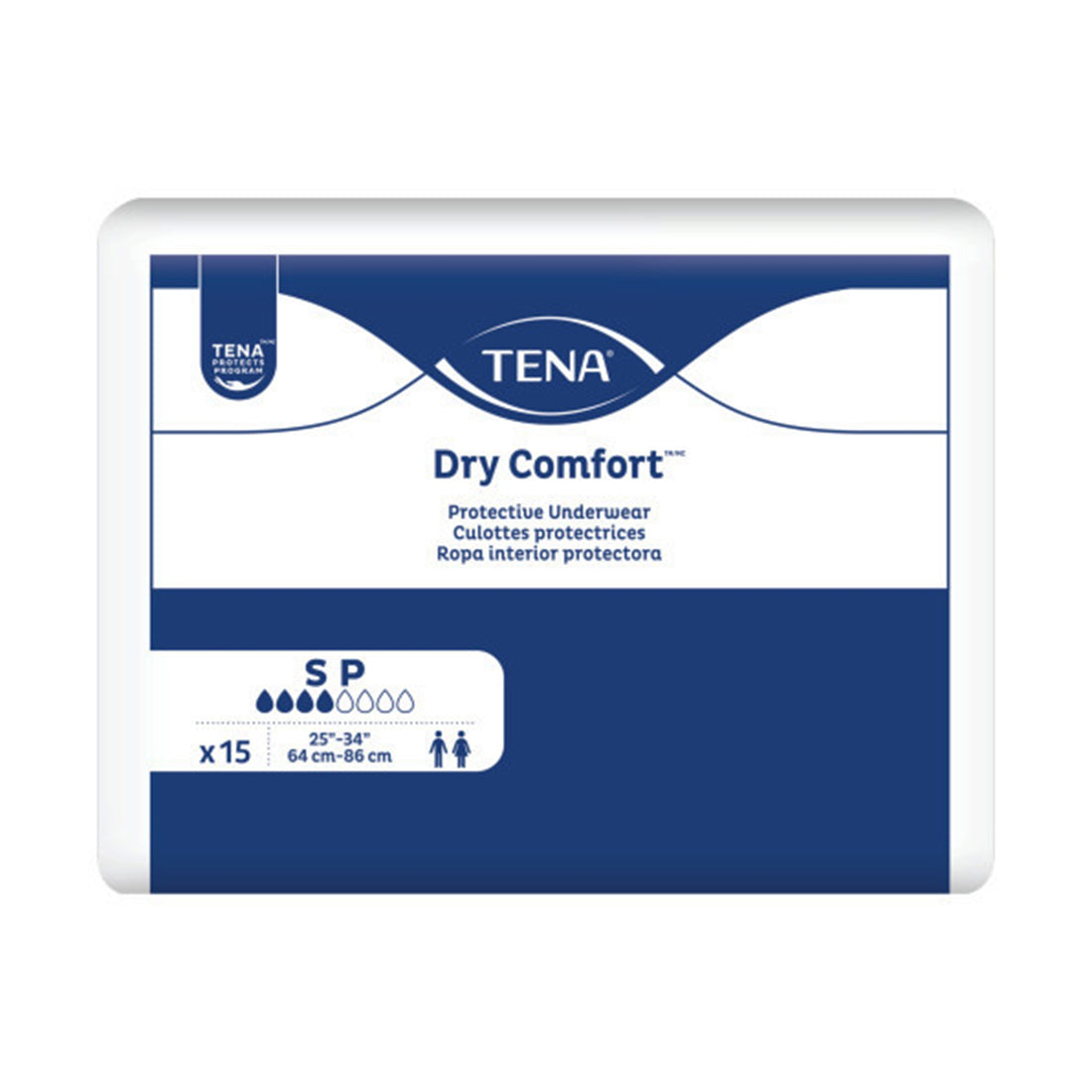 Absorbent Underwear TENA Dry Comfort™ Pull On with Tear Away Seams Adult Small Unisex Disposable Moderate Absorbency