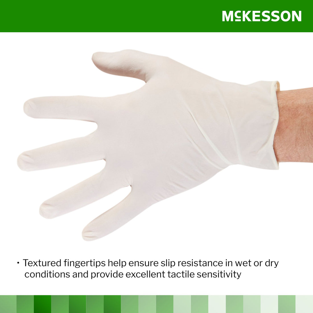Exam Glove McKesson Confiderm® NonSterile Latex Standard Cuff Length Textured Fingertips Ivory Not Rated